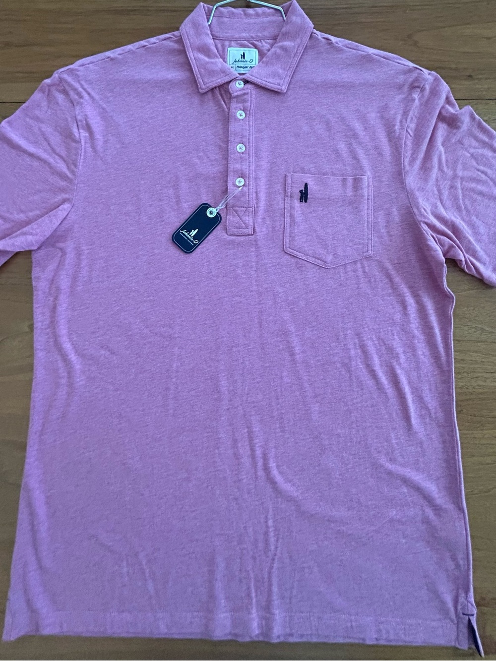 johnnie-O Men’s Pink Heathered Polo with Chest Pocket